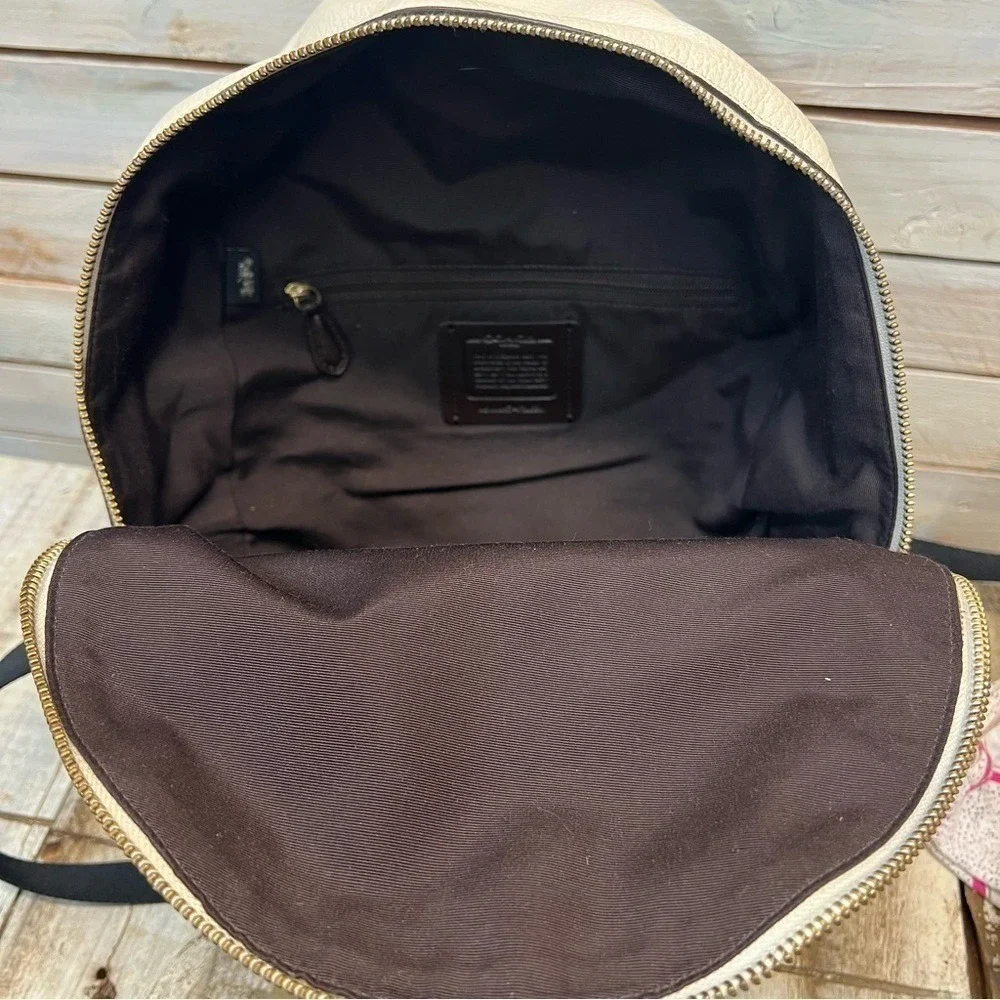Coach‎ White Pebble Leather Mini Charlie Backpack F30550 Small Bag Mini